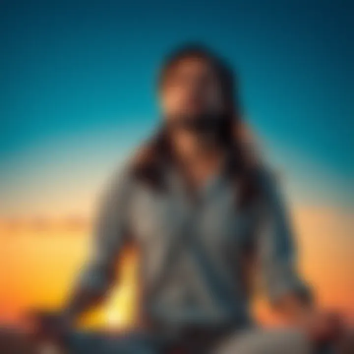 A person in a meditative pose looks contemplative, symbolizing struggles with guilt and peace.