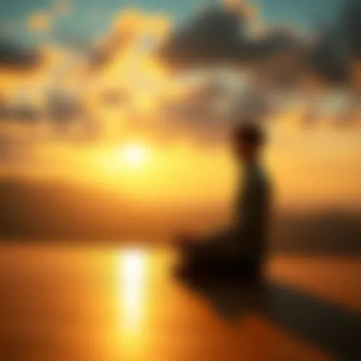 Individual in a peaceful setting practicing meditation, representing the Spirit level in Transurfing