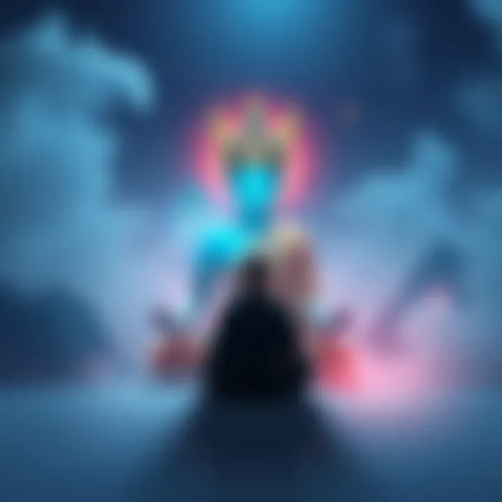 A person meditating in a serene environment, visualizing a female deity, representing yidam practice in Tibetan Buddhism.