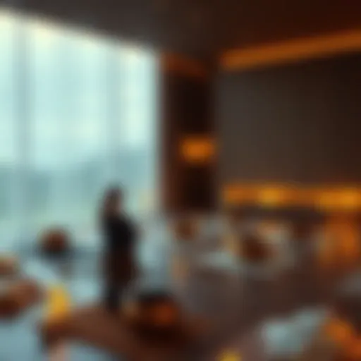 A serene room with a meditation instructor leading a sound bath session. Soft lighting, bowls, and participants lying comfortably on mats create a calming atmosphere.