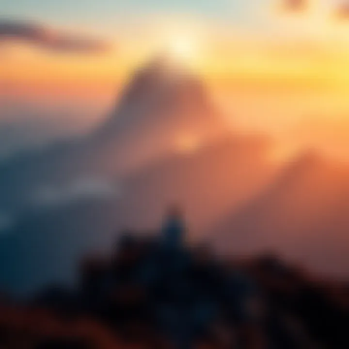 A person sitting in meditation on a mountain, surrounded by nature, contemplating life and death.