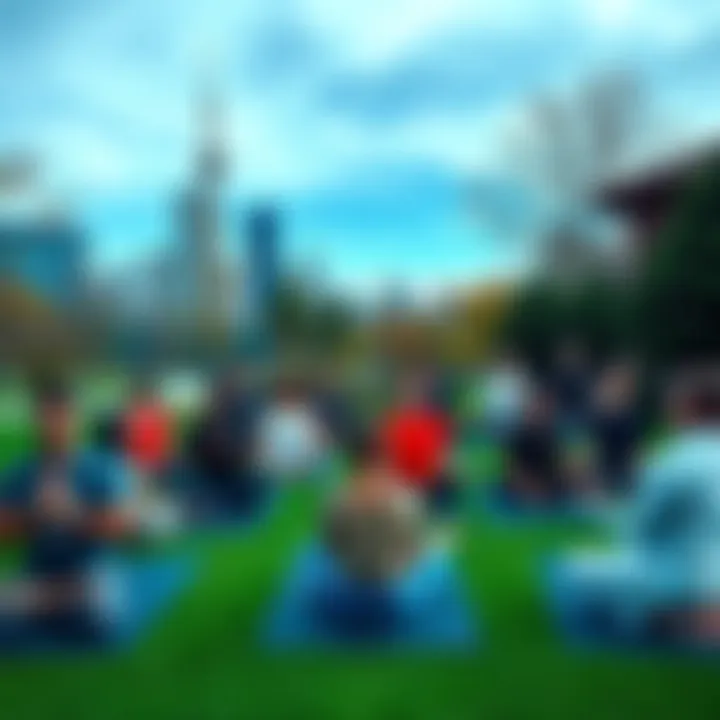 A group of diverse individuals practicing Transcendental Meditation in a peaceful setting in Toronto