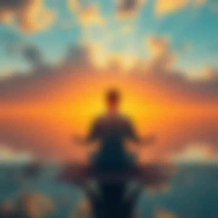 Meditation and Liberation A person meditating in a serene environment, seeking peace and understanding of liberation.