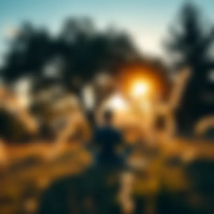 A person meditating under a tree in a serene natural setting, reflecting Alan Watts' philosophy.