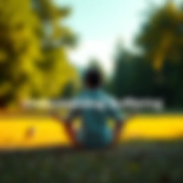 Individual sitting cross-legged in a peaceful outdoor setting, reflecting on their thoughts