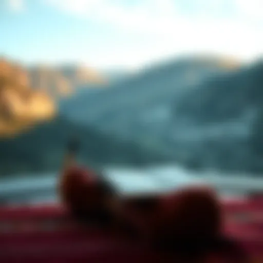 A person sitting cross-legged in a peaceful environment, with a notebook closed beside them, reflecting on their meditation experience.