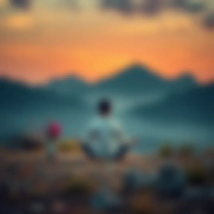 A person sitting cross-legged in a serene outdoor setting, contemplating life and experiences.