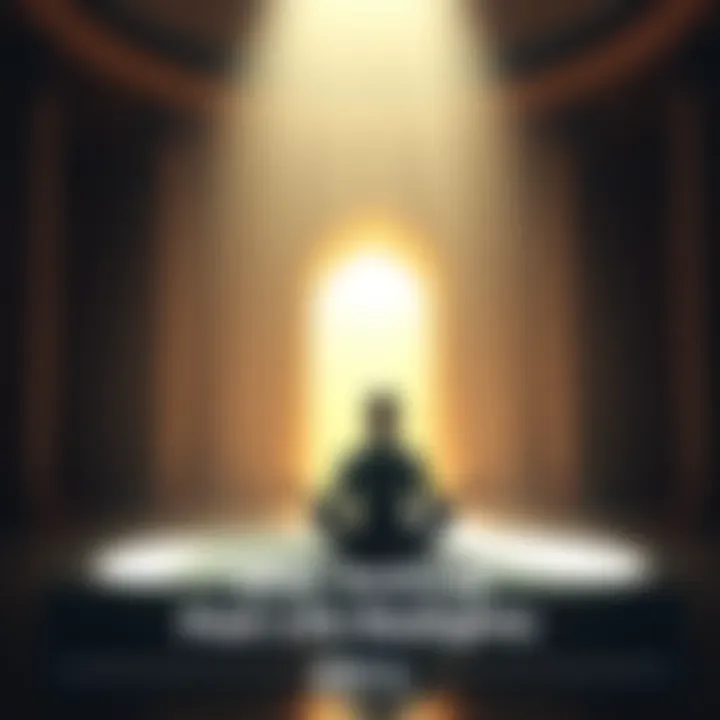 Person meditating in a serene setting, surrounded by soft light, symbolizing a journey to past memories through yoga practice.