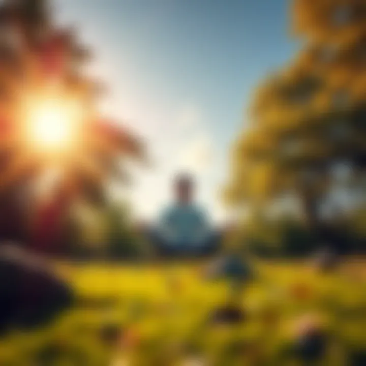 Meditation for Peace of Mind A person meditating peacefully in nature, surrounded by trees and sunlight, symbolizing clarity and focus.