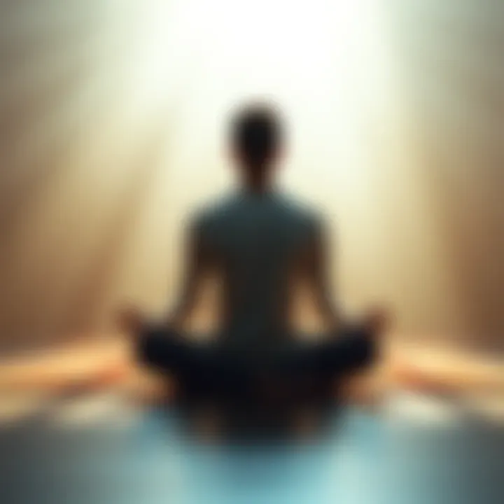 A person meditating in a serene environment, surrounded by gentle light representing spaciousness and interconnectedness.