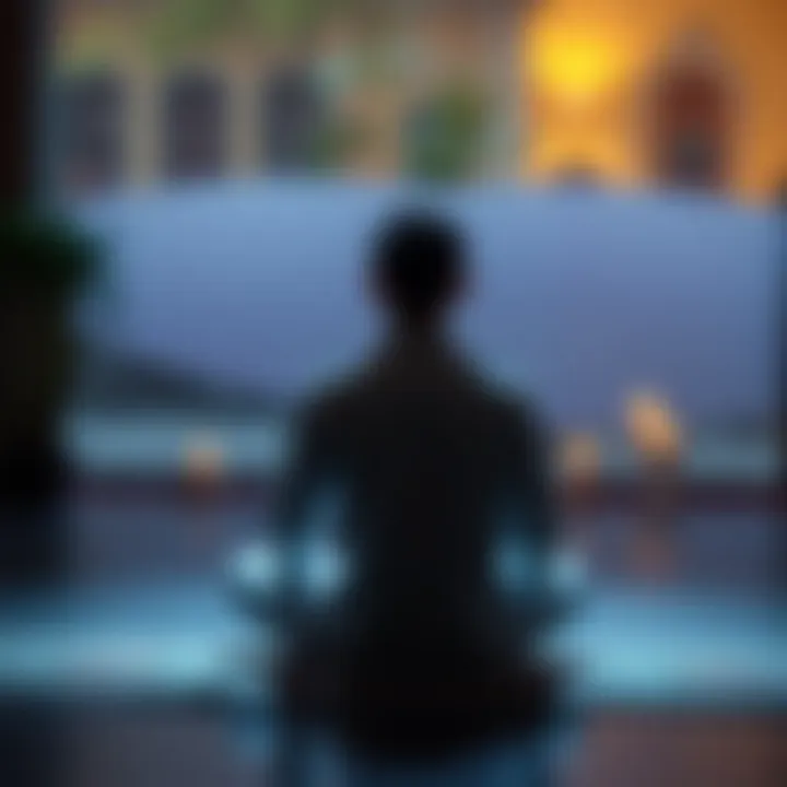 A person sitting cross-legged in a peaceful setting, practicing meditation with focused awareness.