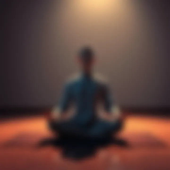 Meditation and Shaking A person meditating in a calm setting, with gentle movements indicating spontaneous shaking.