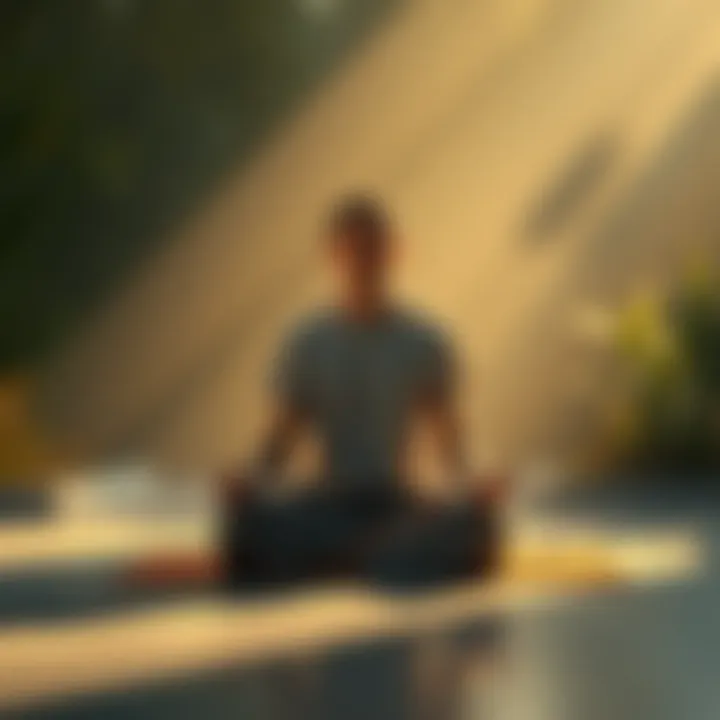 A calm person meditating in a serene setting with gentle light, embodying spiritual practice during auspicious times