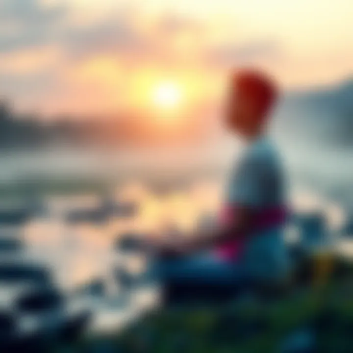A peaceful scene of a person meditating in nature, symbolizing spiritual growth and mindfulness.