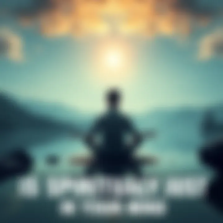 A person meditating in nature surrounded by calm scenery, illustrating the connection between inner peace and spirituality.