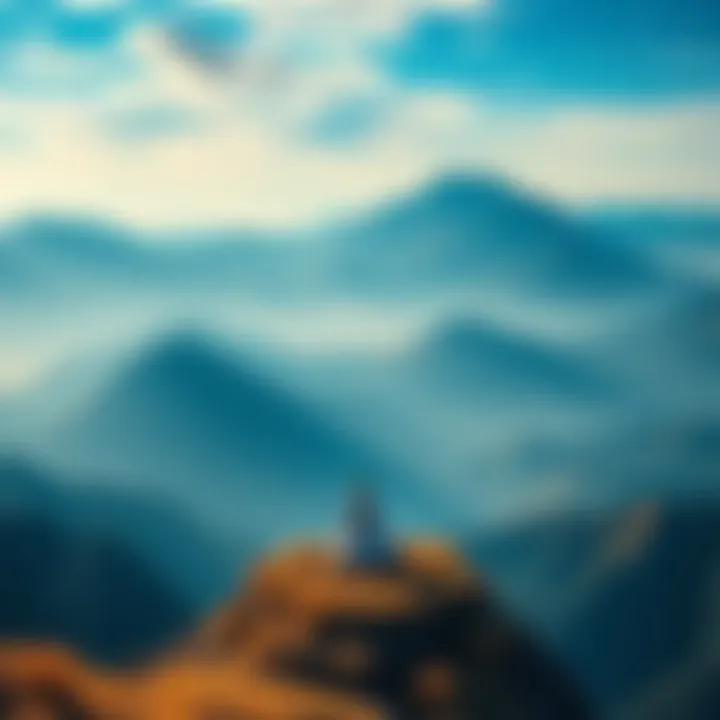 A serene landscape illustrating the journey from mindfulness to spirituality in meditation