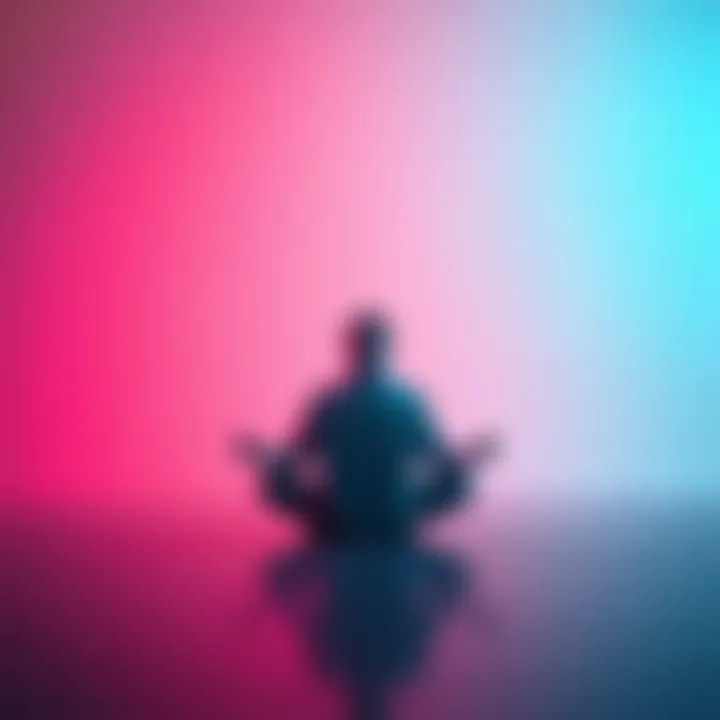 Individual sitting cross-legged in a calm environment, eyes closed, reflecting on their void state experience