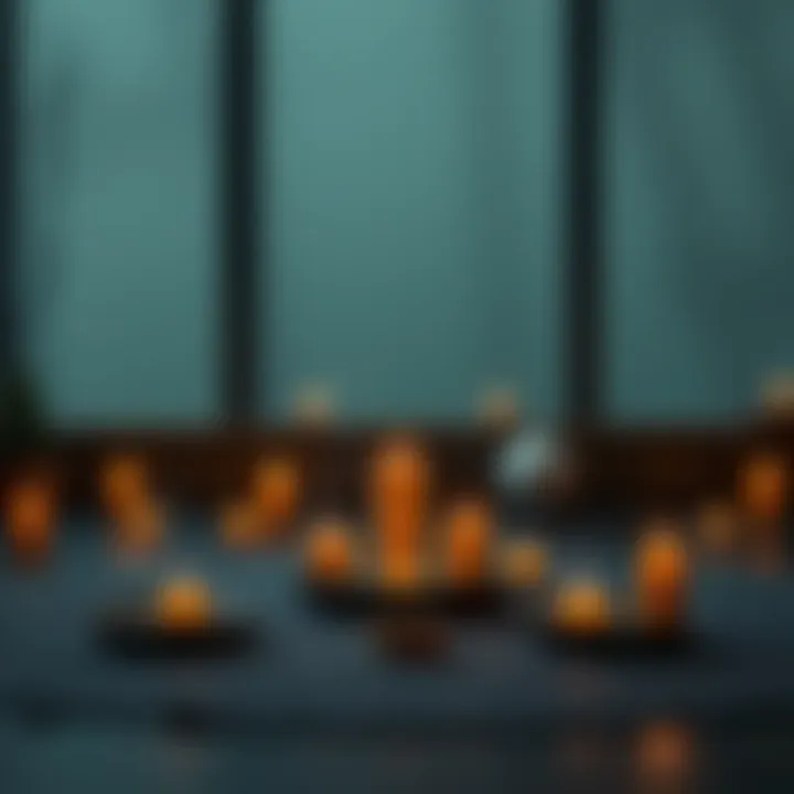 A calm meditation space with lit candles and incense, depicting a serene atmosphere for invoking Duke Sallos.