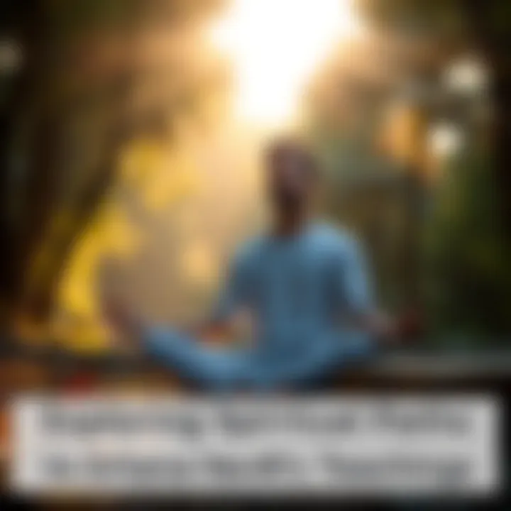 A person meditating in a serene natural setting, surrounded by trees and sunlight, symbolizing spiritual exploration and growth.