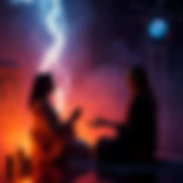Guidance on Spiritual Connection A serene consultation with a medium in a mystical setting, highlighting trust and connection.