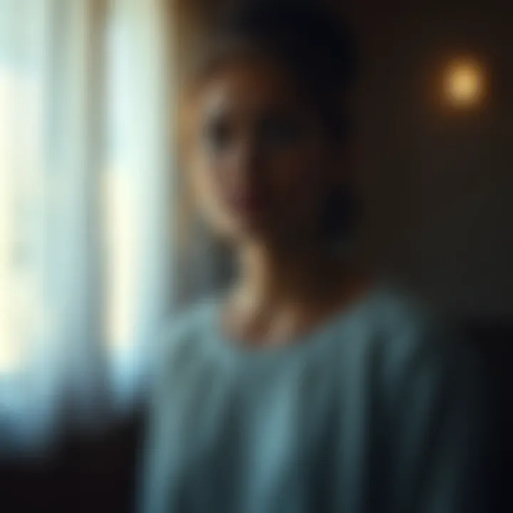 A medium standing in a serene setting, with a calm expression, surrounded by soft light, conveying their unique abilities to see and hear things beyond the ordinary.