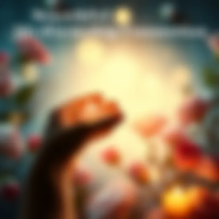 A person holding a candle in remembrance of their mother, surrounded by flowers and a soft light, symbolizing hope and connection after loss.