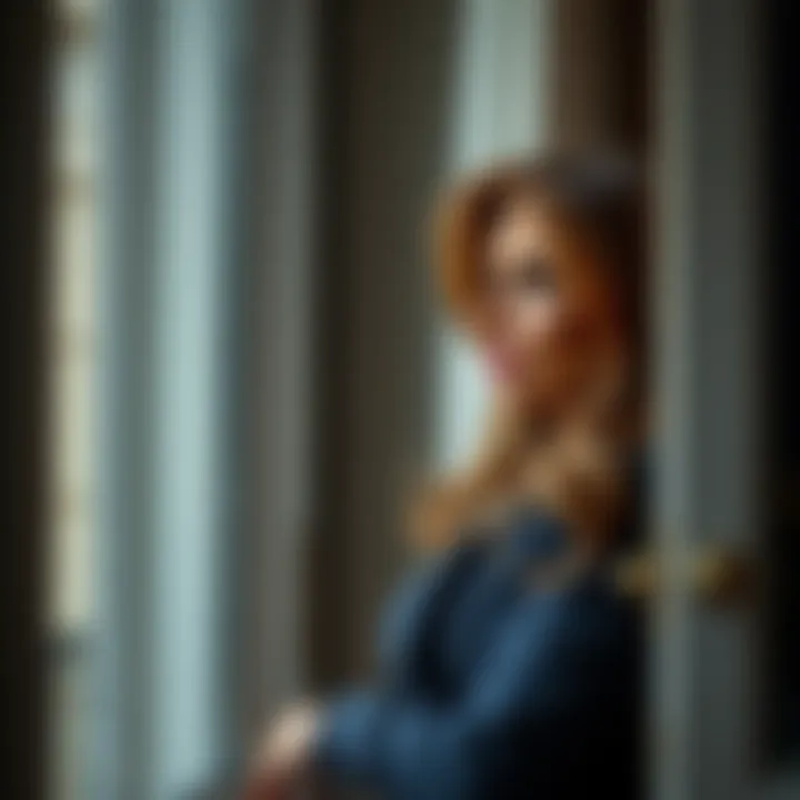 Melania Trump looking contemplative while gazing out a window, symbolizing her rumored feelings about Donald Trump.