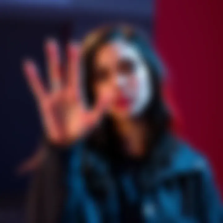 Melanie Martinez making a hand gesture, symbolizing connection with the phrase 'As Above So Below'.