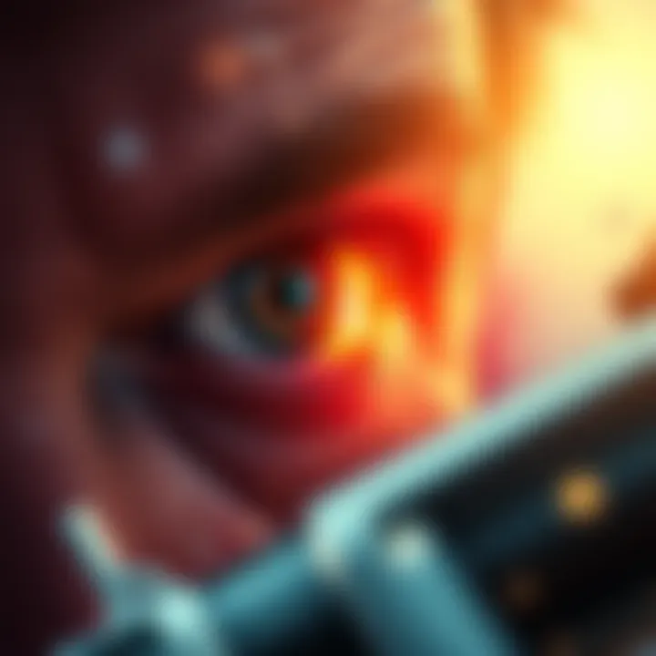 Mel Gibson's Pupil Transformation Mel Gibson's eye with a pupil changing into the ace of spades symbol in a scene from Maverick