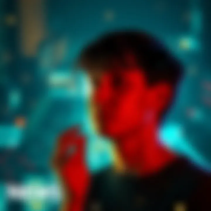 Person experiencing a moment of realization A person with a thoughtful expression, reflecting on a vivid memory that feels both familiar and altered, with a background suggesting a blend of reality and dreams.