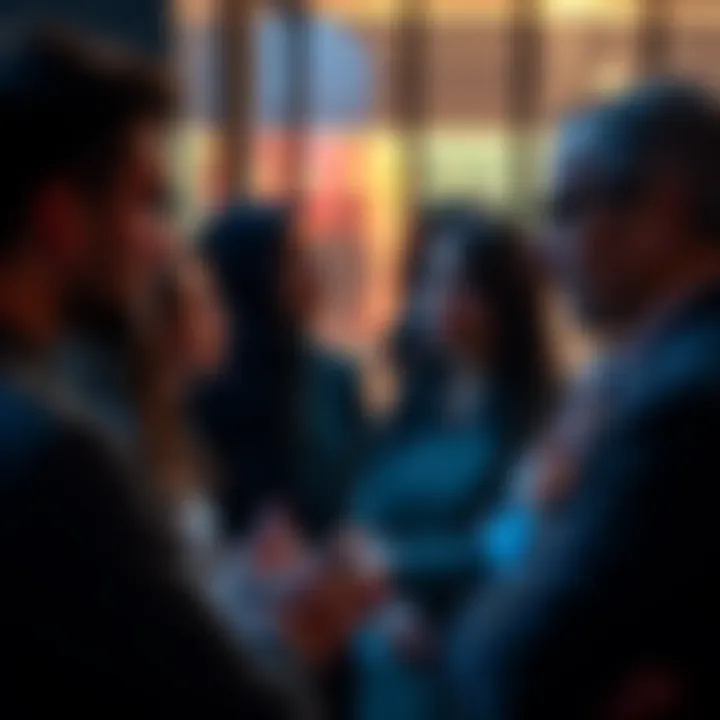 Men and Women Discussing Non-Duality A group of men and women engaged in a discussion about non-duality, with men appearing more assertive while women listen thoughtfully.