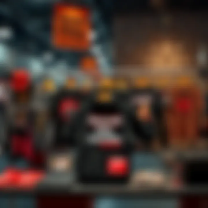 Displaying merchandise related to a recent public execution, showing clothing and accessories with provocative designs.