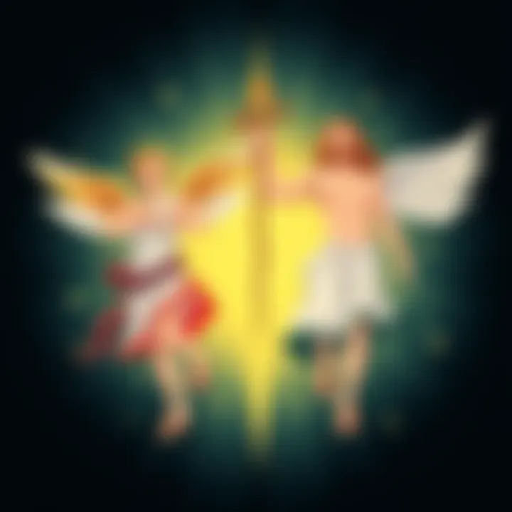 An illustration showing Mercury and Hermes side by side, highlighting their unique symbols and characteristics. Mercury holds a caduceus, while Hermes has winged sandals, depicting their roles in mythology.