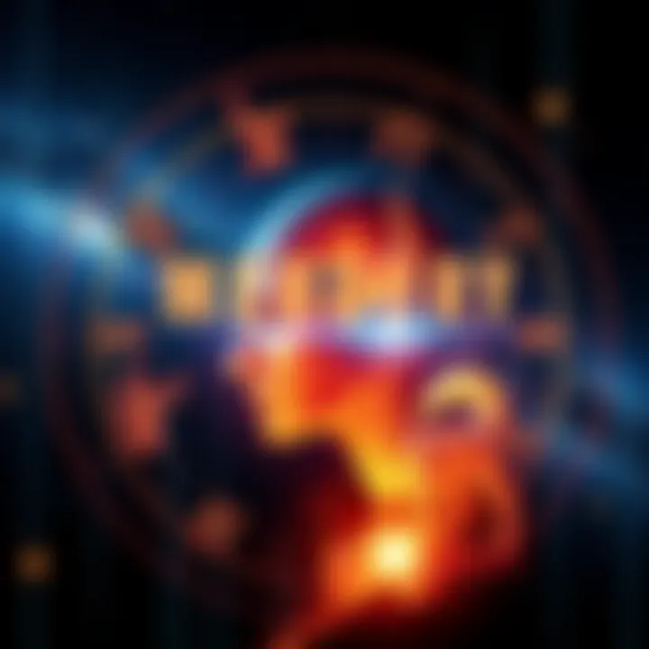 Illustration of Mercury symbols with zodiac signs Taurus, Scorpio, Leo, and Aquarius