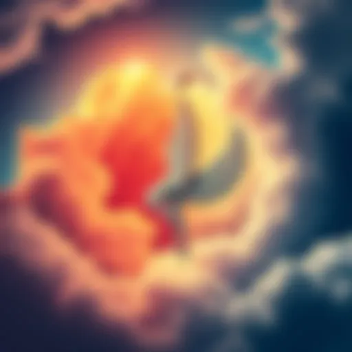 Illustration of astrological symbols for Mercury, with Gemini and Virgo signs emphasized, surrounded by swirling clouds to represent anxiety.