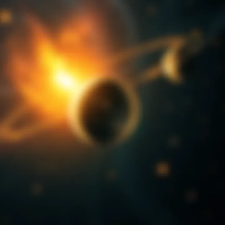 A cosmic scene showing the planet Mercury surrounded by stars and planets, symbolizing the astrological event of Mercury Retrograde.