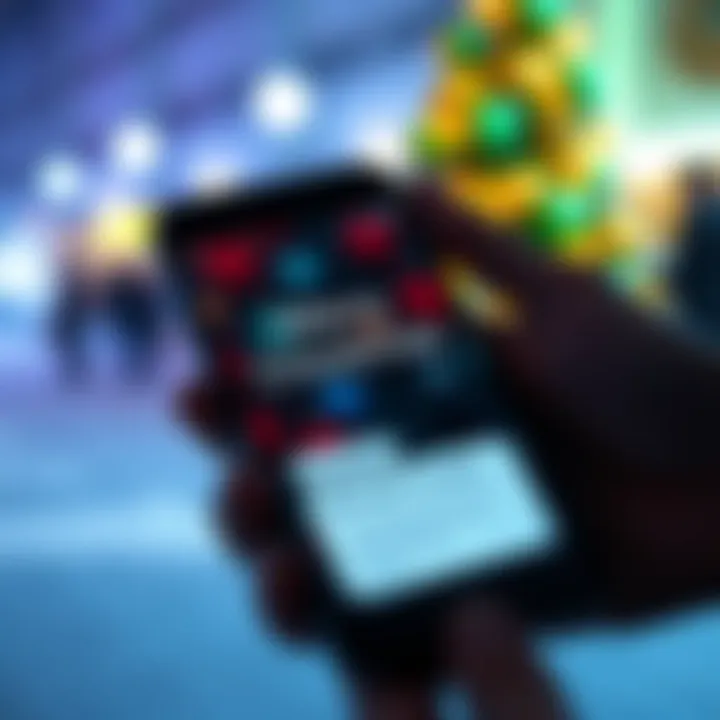 A phone showing a Merry Christmas text message followed by a blocked contact notification