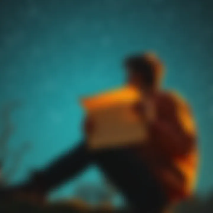 A person sitting under a starry sky, holding a piece of paper with a heartfelt letter, reflecting on their past mistakes.