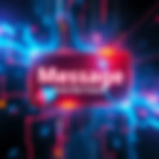 A futuristic digital display showing a mysterious text that appears to come from the future, with a glowing effect and abstract background.