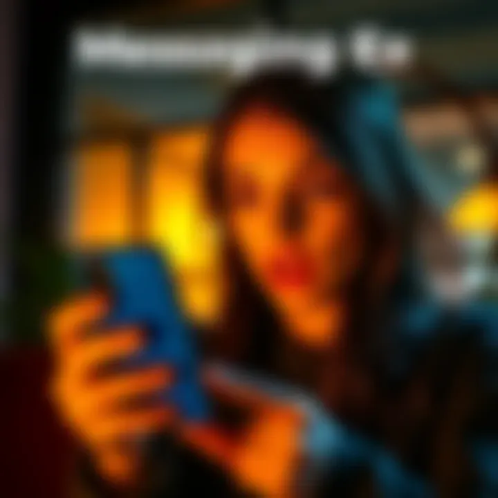 A person looking at their phone with a surprised expression while receiving a message from an ex-partner.