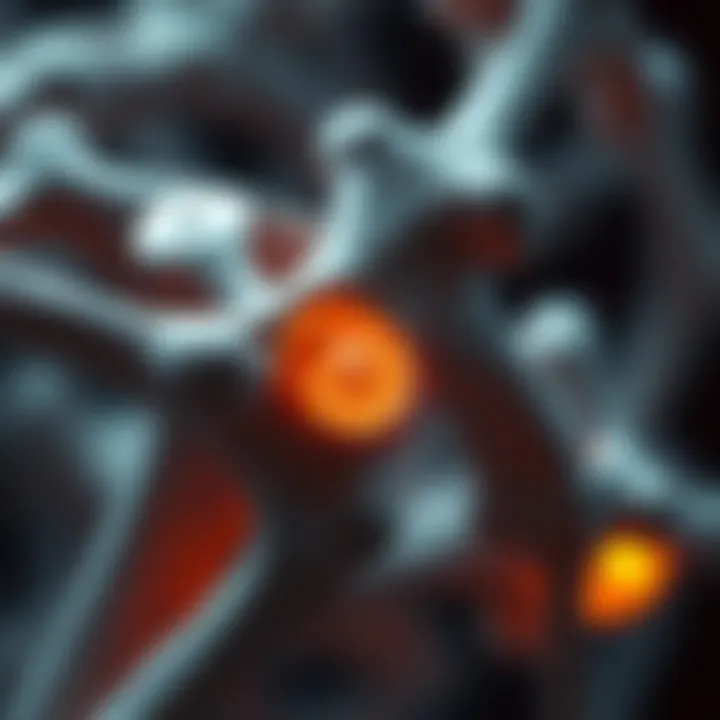 Close-up of bones showing unusual metal implants without scars