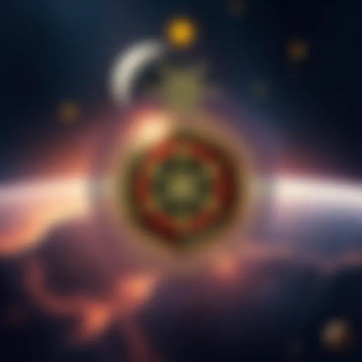 An illustration of Metatron's Cube alongside Ishtar's Star and the Fruit of Life, featuring geometric patterns and shapes
