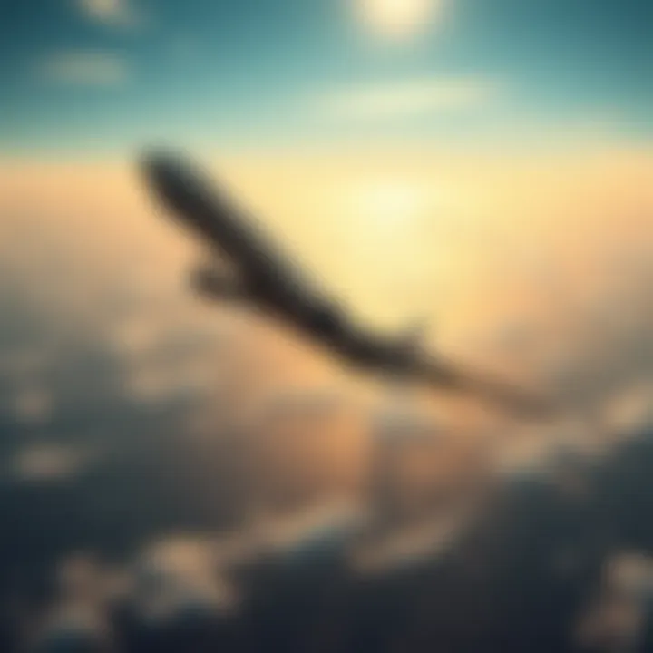 MH370 Plane over Ocean A graphic of a missing airplane flying over a vast ocean, with a question mark indicating uncertainty about its fate.