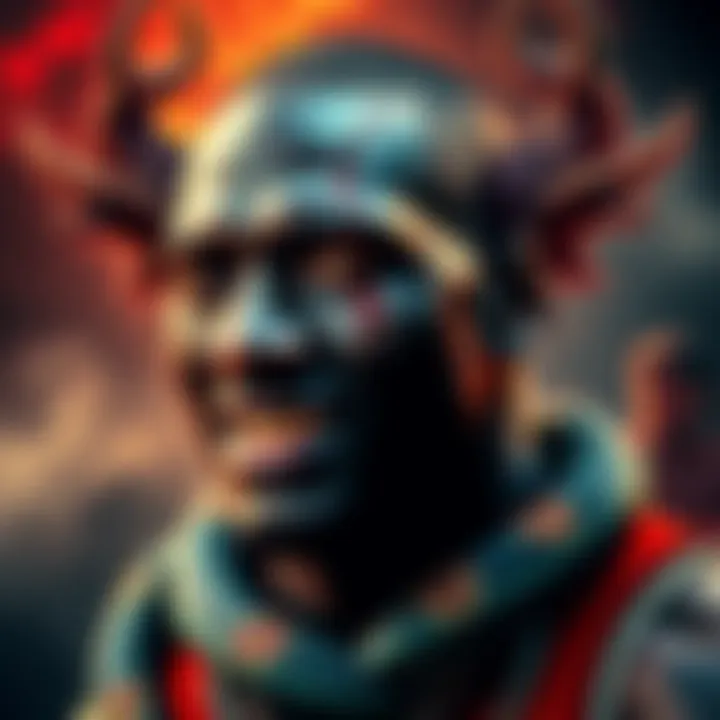Michael Jordan and Reptilian Theories A depiction of Michael Jordan with reptilian features and symbols like snakes, suggesting a connection to conspiracy theories.
