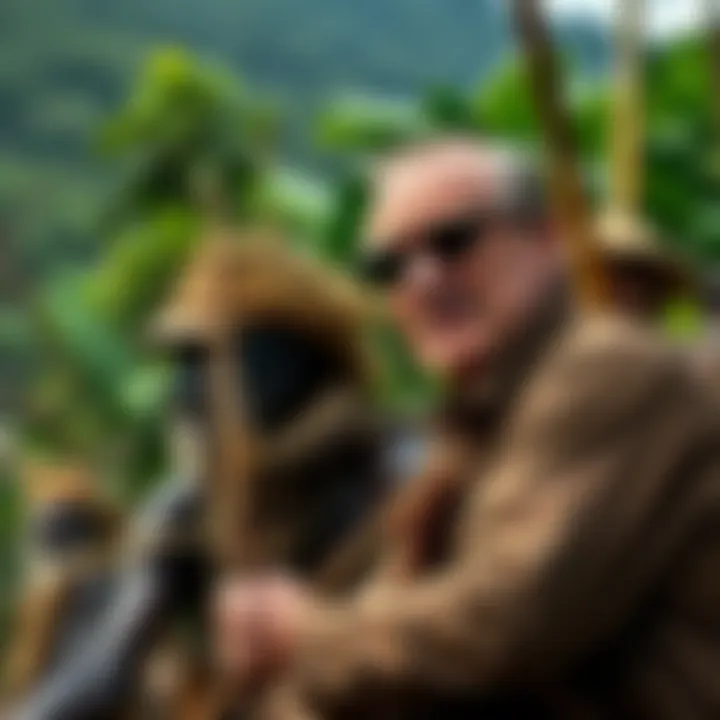 Michael Rockefeller with tribe in New Guinea Last known photo of Michael Rockefeller during his 1961 expedition with a tribe in New Guinea, depicting his surroundings and the local people.