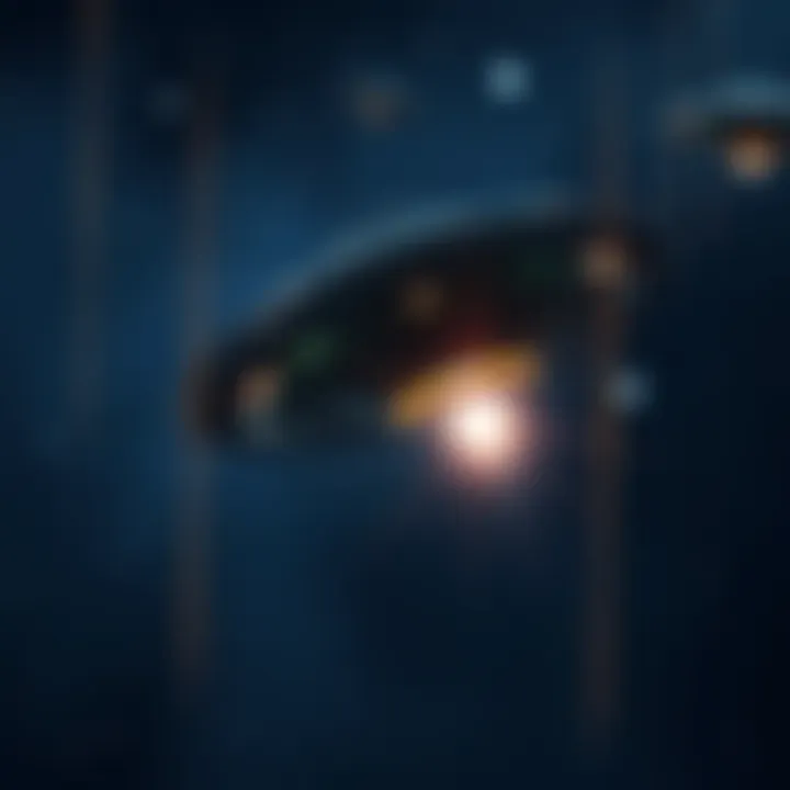 AI-generated image depicting Michael Herrera's UFO sighting with a glowing craft in the night sky