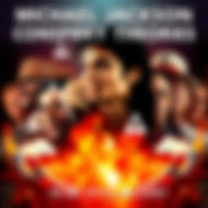 A collage of images featuring Michael Jackson, a question mark, and symbols representing conspiracy theories, with a colorful background.