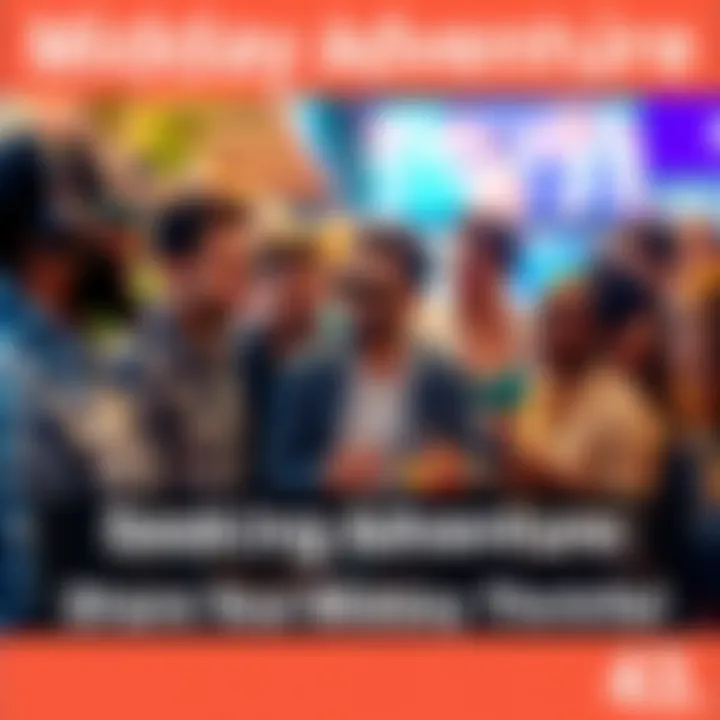 A group of diverse people sharing their midday experiences in a lively setting, discussing excitement, and enjoying the moment.