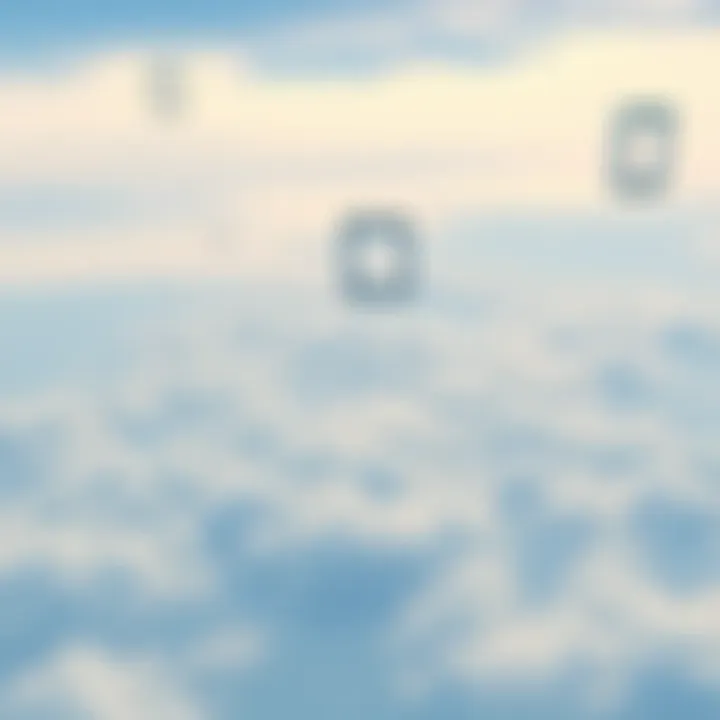 Video still showing unusual rectangular shapes floating in a clear blue sky over the Midwest.