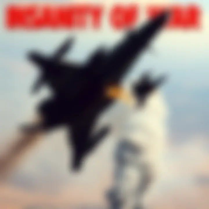 A military aircraft dropping bombs over a conflict zone with smoke rising from the ground, representing failed aerial strategies